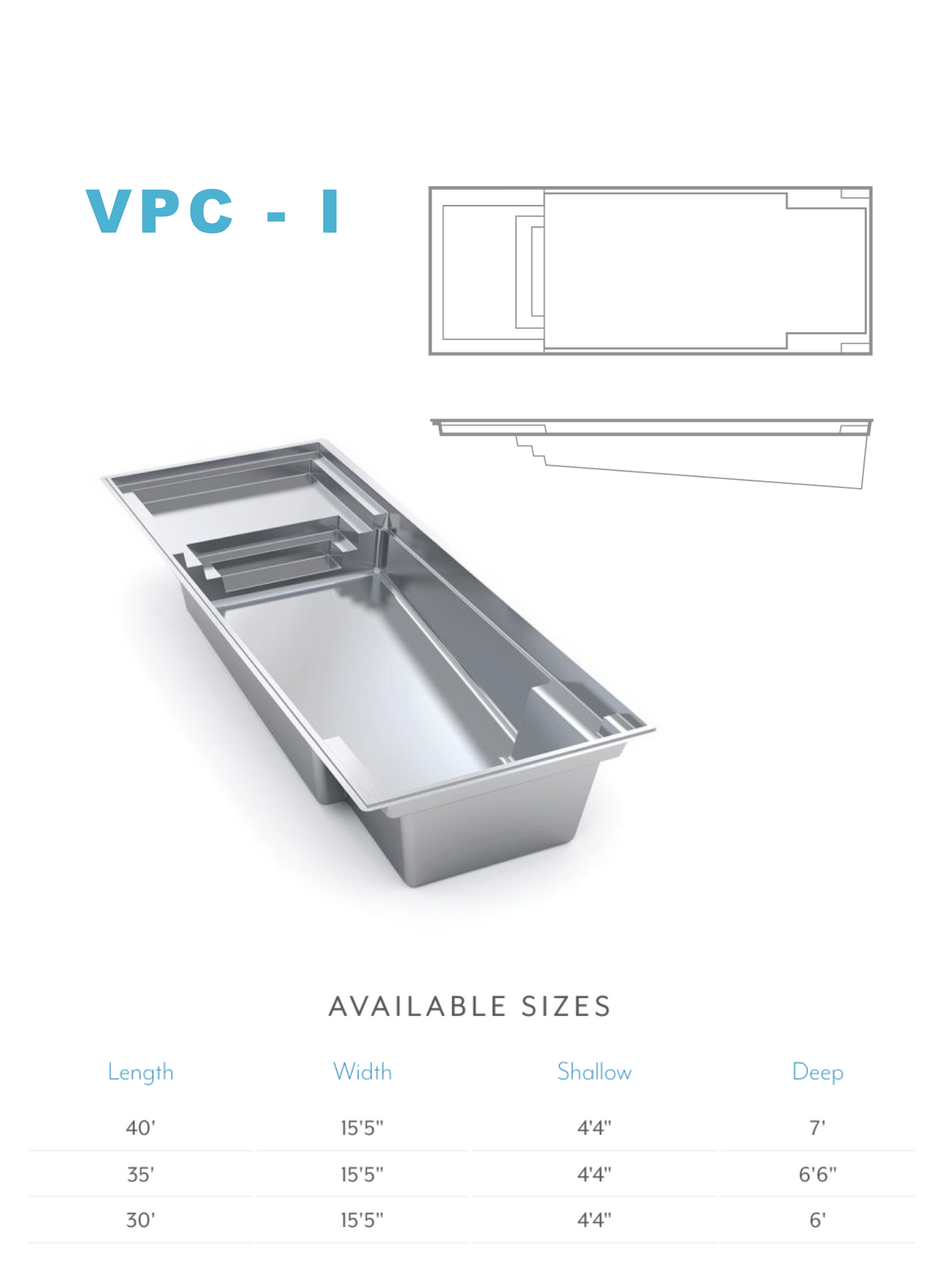 FIBREGLASS SWIMMING POOL VPC- I